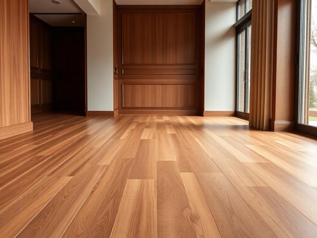 Medium warm-brown natural wood flooring with chestnut tones