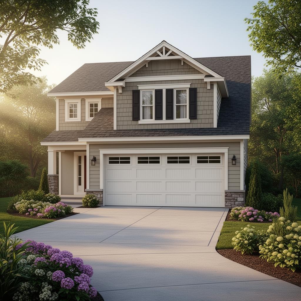 Detached garage with bonus room above and architecturally matched exterior