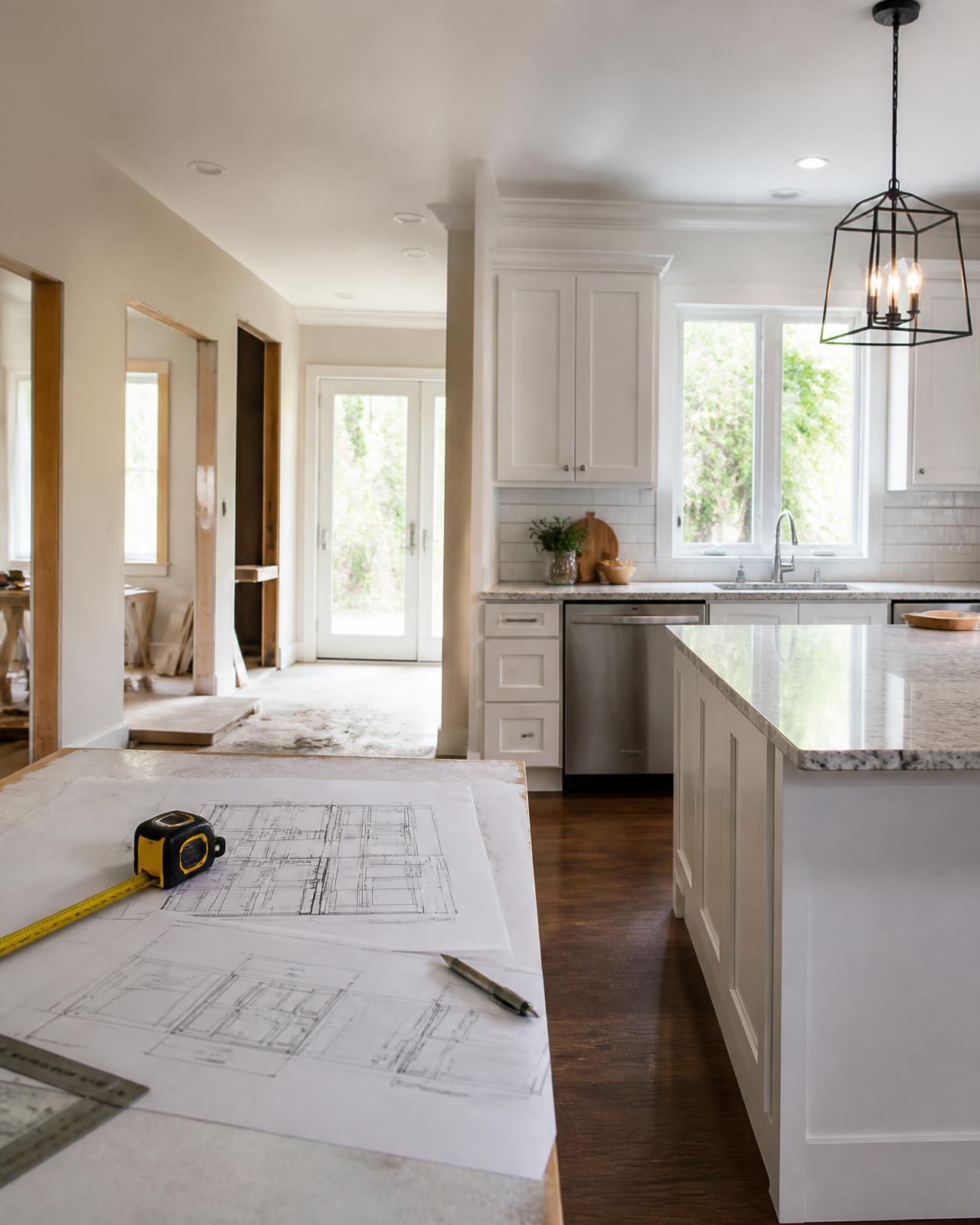 Kitchen remodeling timeline showing planning, demolition, cabinet installation, countertops, and completed St. Louis kitchen