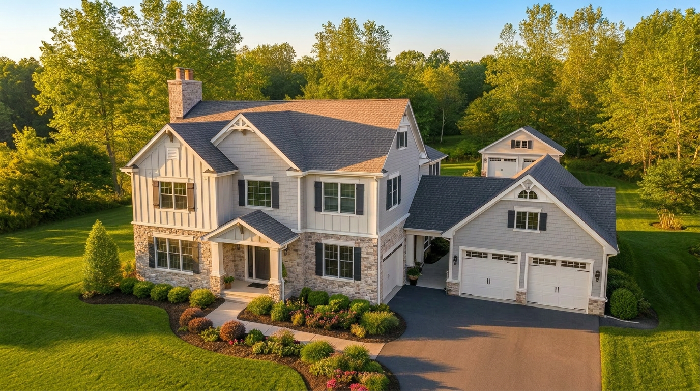 Garage door and exterior remodeling on a St. Louis home